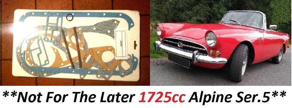 SUMP GASKET ENGINE SET (Sunbeam Alpine) (Ser 1,2,3,4) (** 1959- 65 Only **)